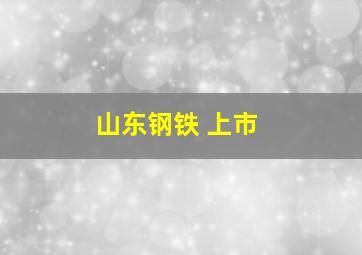 山东钢铁 上市